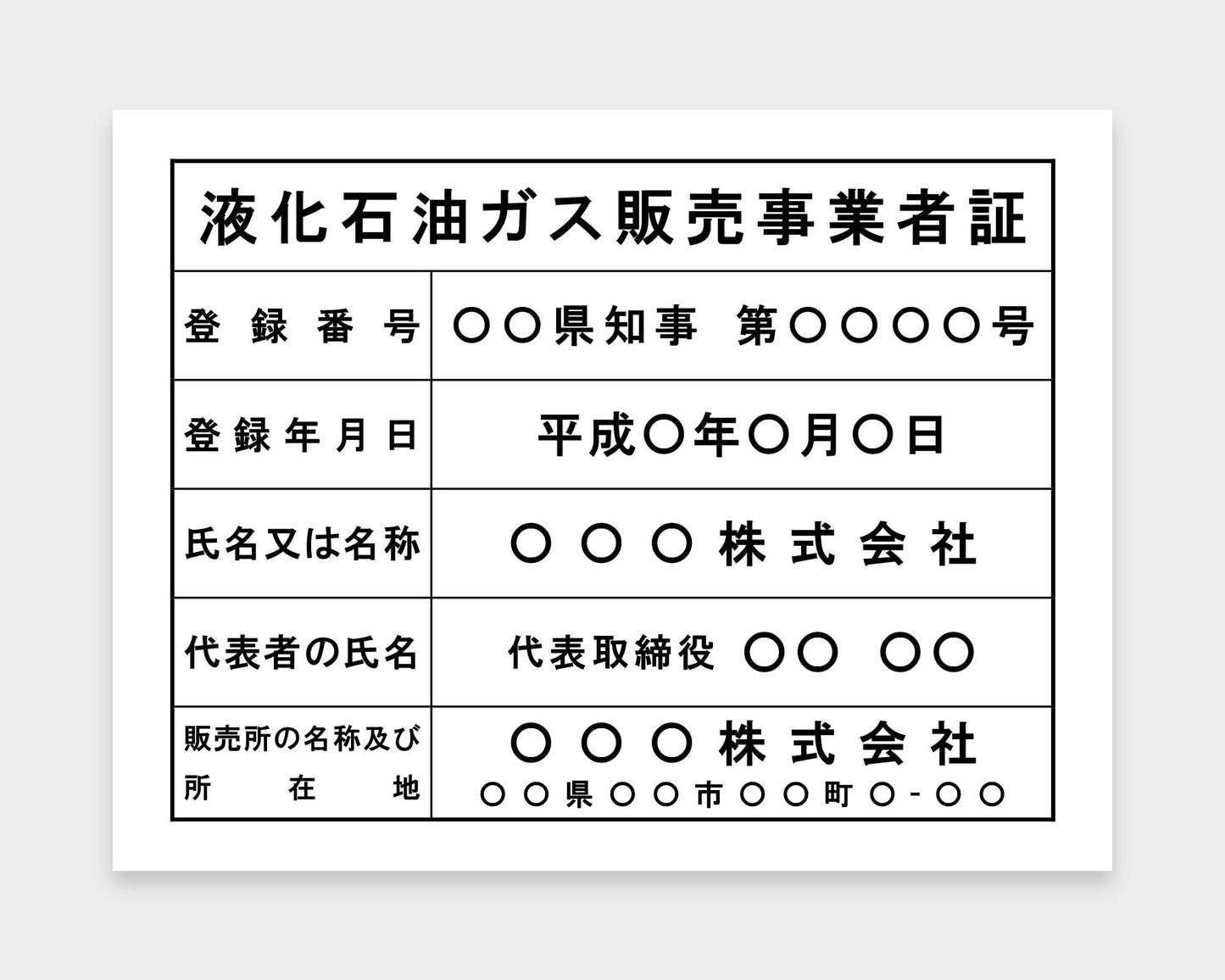 液化石油ガス販売事業者証
