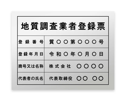 地質調査業者登録票