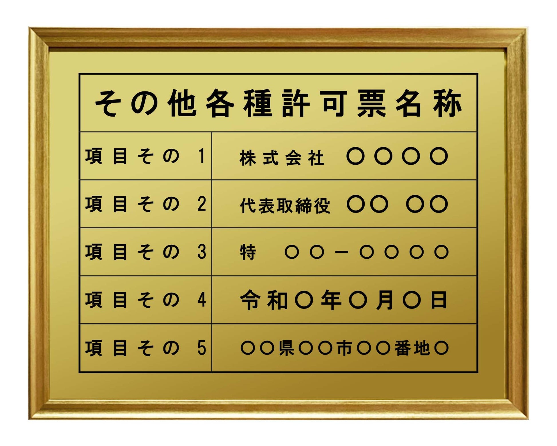 その他各種許可票