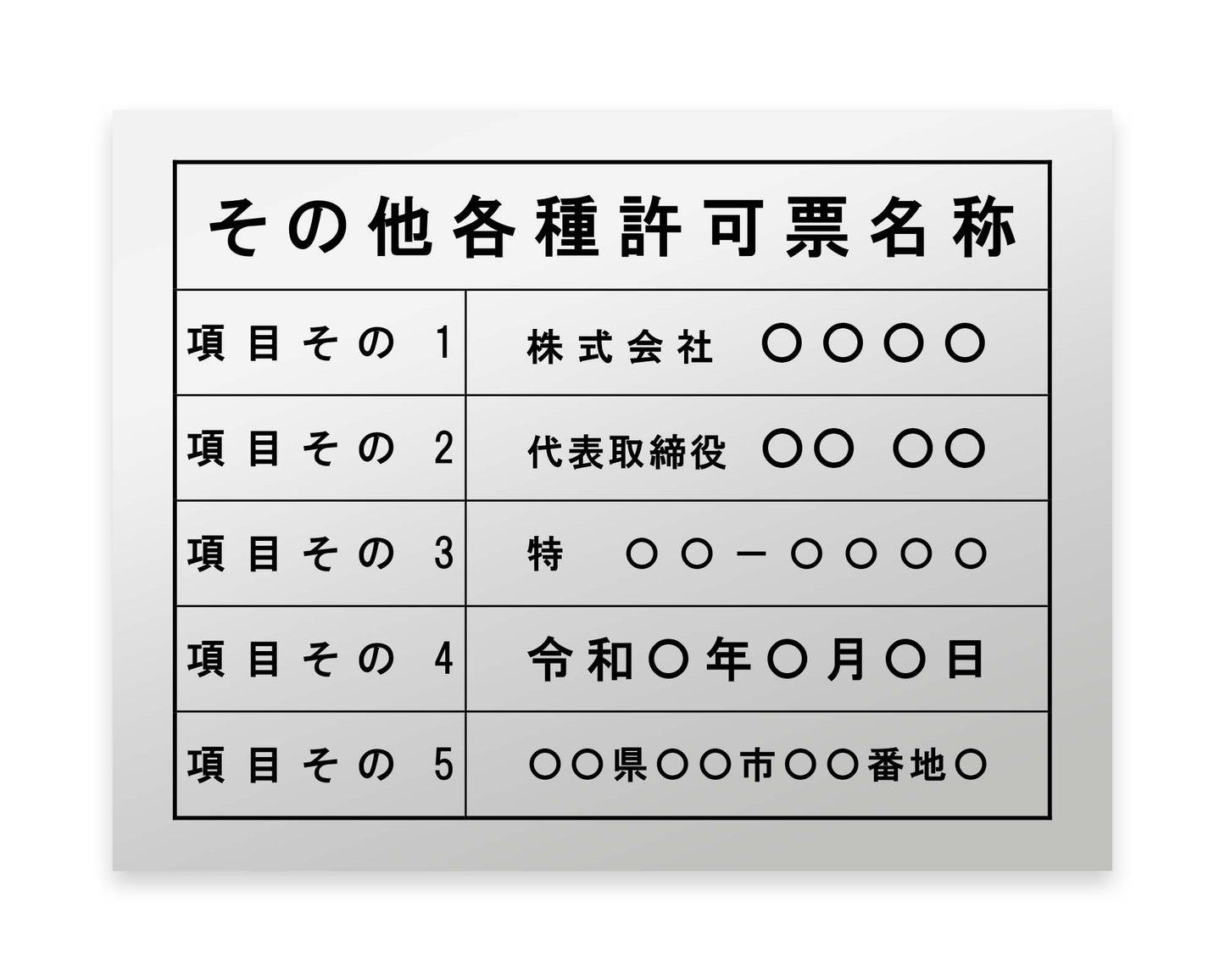 その他各種許可票